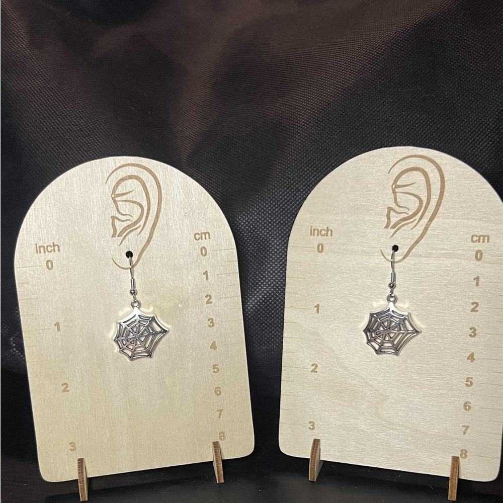 Unique Silver Web Earrings